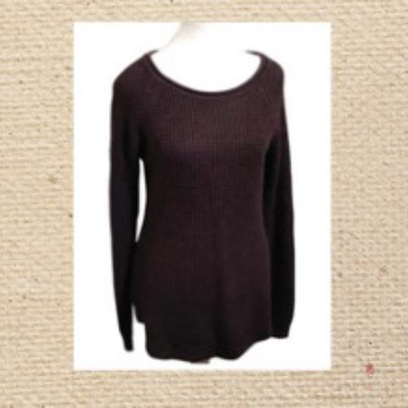 REVAMPED dark brown knit long sleeves sweater size L - Picture 1 of 10